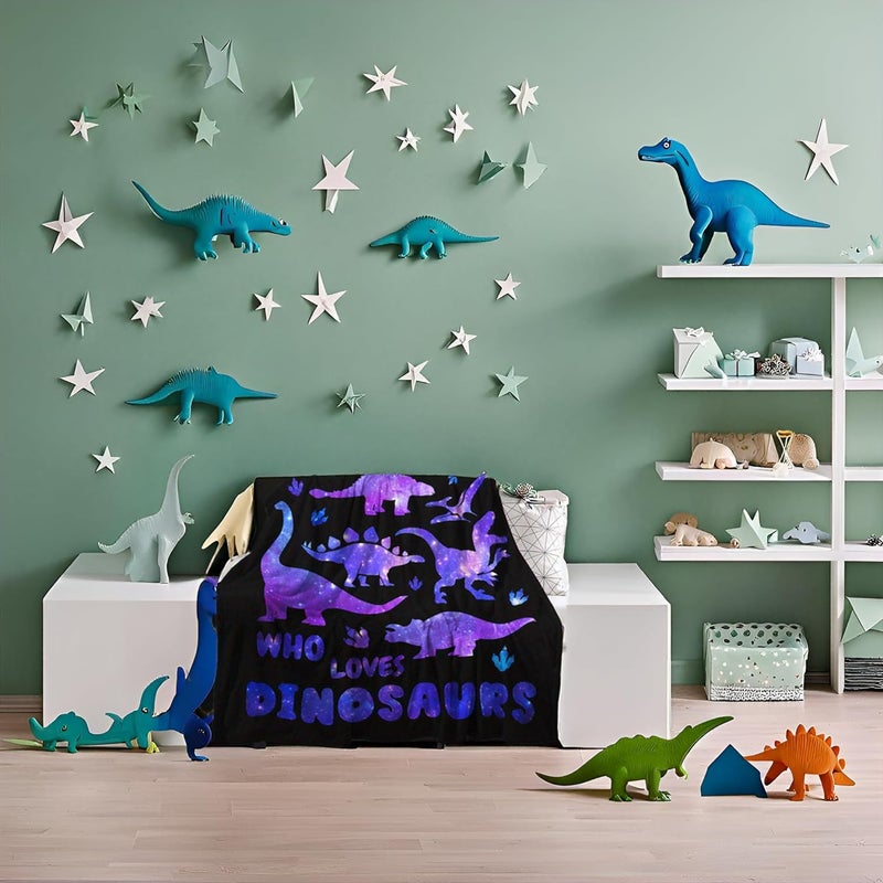 Levens Dinosaur Blanket Gifts for Girls Kids Women Plush Just A Girl Who Loves Dinosaurs Soft Throw Dino Sheet Jurassic Animal Lovers Gifts Lightweight Flannel Blankets for Couch Bed 60"x50" - Image 4